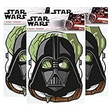 Star Wars Birthday Party Masks ft. Yoda, Chewbacca, Darth Vader and Storm Trooper, 8 ct (3 Pack)
