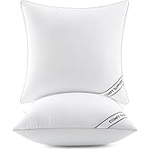 MIULEE 20x20 Pillows Inserts Pack of 2, Down Alternative Virgin Filling | Decorative Pillow Insert, Comfy Support Throw Pillows for Sofa Couch Bed