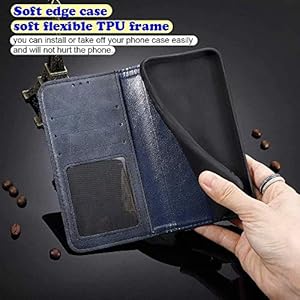 FANFO® Custodia per Oppo A52/Oppo A72/Oppo A92, Premium Chiusure Magnetiche Book Style Flip Folio Case Cover,Blu - immagine 6