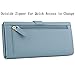 Lavemi RFID Blocking Large Capacity Luxury Leather Clutch Wallets Credit Card Holder for Women(Light Blue)
