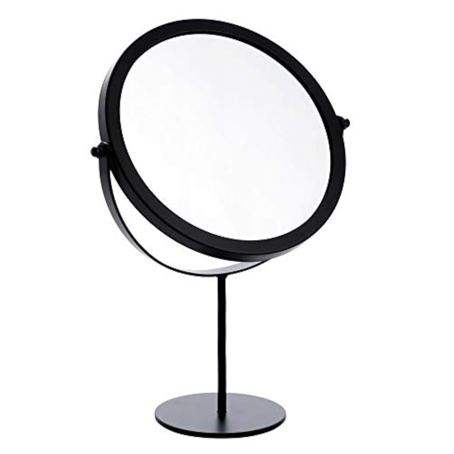 SZETOSY Tabletop Mirrors - GOODCHANCEUK Metal Rotation Mirrors Dressing Free Standing Adjustable Mirror -19cm Round, Black
