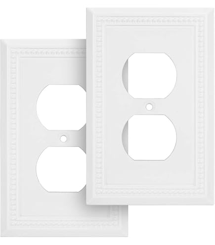 TREEWELL 4-Pack Duplex Outlet Cover Plate, Antique Brass Metal Wall Plates For Electrical Outlets, 1 Gang Receptacle Cover, Pearls Decorative Switch - View #6