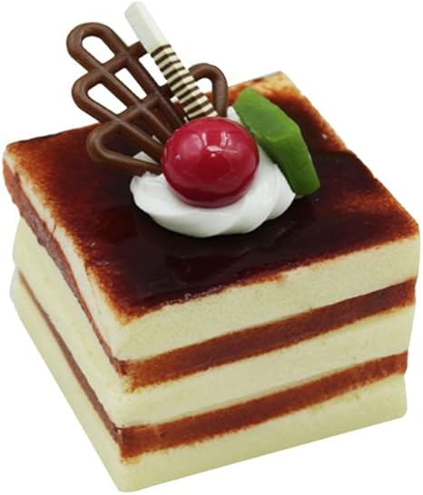 Amazon Com Bestoyard Simulation Three Tier Square Cream Fruit