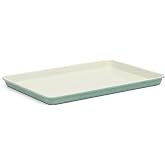 Martha Stewart Gallen 15 x 10 Inch Nonstick Carbon Steel Cookie Sheet &ndash; Teal, Durable Bakeware for Even Baking and Easy Cleanup