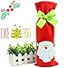 Homecube Christmas Wine Bottle Cover Decorative - 3pcs Red Wine Bags Gift with Bow Tie Christmas Set - Santa Claus & Reindeer & Christmas Tree for Party Hotel Kitchen Table Decor