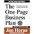 One page business plan template image