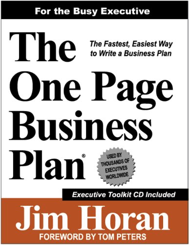 The One Page Business Plan for the Busy Executive (Best Executive Mba Programs)