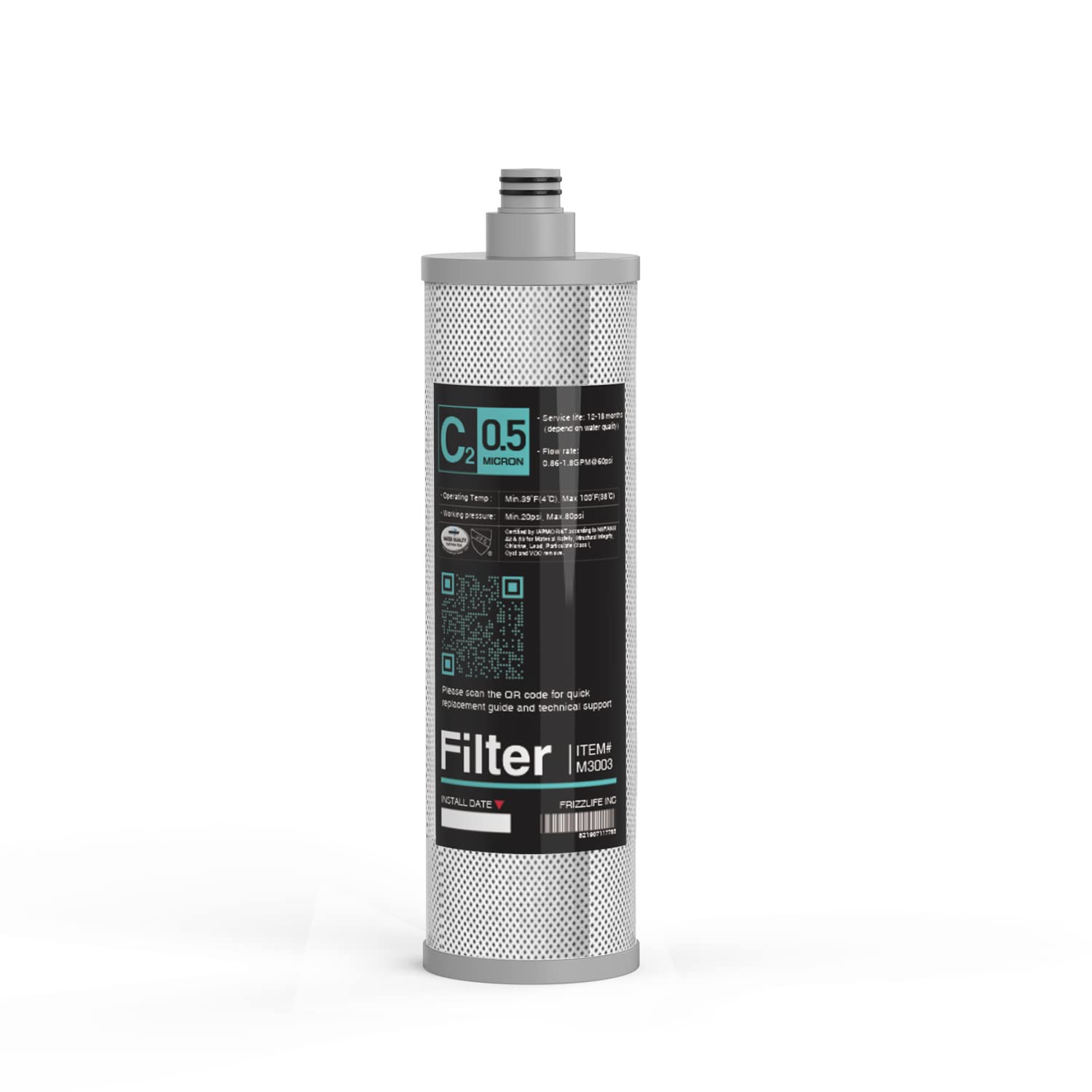 FRIZZLIFE M3003 Replacement Filter Cartridge (C2) - Carbon Block Filter Cartridge - 3rd Stage for SK99, SP99, SK99 New and SP99 New Water Filter System