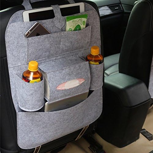 Urlifehall LIGHT GRAY Standard Car Seat Back Organizer,Multi-Pocket Travel Storage Bag