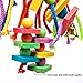 MEWTOGO Bird Parrot Wooden Toys, Multicolor Durable Bird Chewing Toy with Edible Coloring for Bird Cage Conures Cockatiels Foraging and Amazon Parrot Toys