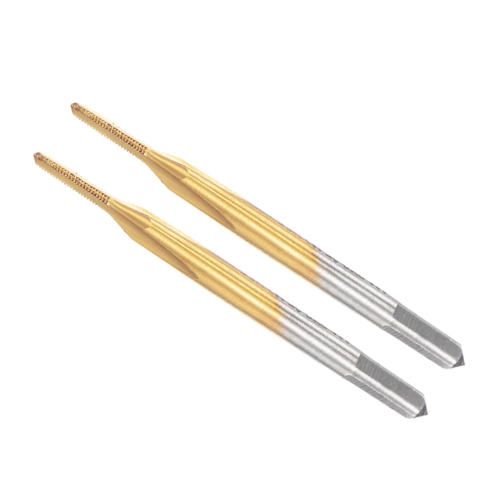 CoCud Thread Tap, M1.2 x 0.25 Thread Size 3 Straight Flutes, High Speed Steel Threading Tapping Repair Tool - (Applications: for Tapping Stainless Steel Copper Aluminum), 2-Pieces — image 1