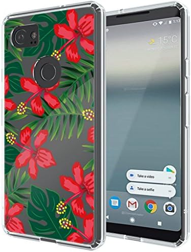 Google Pixel 2 XL Case Anbobo with Slim Shockproof Clear Floral Pattern Soft Flexible TPU Back Cover for Google Pixel 2 XL (2017) (Azalea flowers)