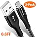 XXBSAZ USB Type C Cable, (2 Pack 6.6FT) Certified USB A to USB-C Nylon Braided Fast Charging Cord for Samsung Galaxy S10e S9 S8 Plus, Note 8/9, Moto Z,LG V30 V20 G5 and USB C Devices(Black)