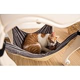 Cat Hammock Bed - Soft Warm and Comfortable Pet Hammock Use with Chair for Kitten, Ferret, Puppy, or Small Pet (Khaki)