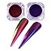 BORN PRETTY 2 Boxes Chrome Nail Powder Enhanced Nail Art Chameleon Pigment Black Base Needed with UV Gel Polish 2 Colors 1G