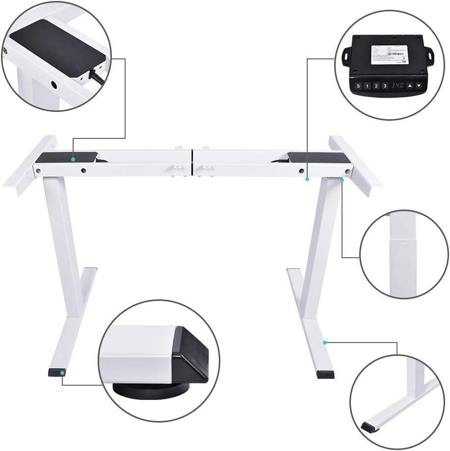 Electric Stand up Desk Frame Workstation Dual Motor Height Adjustable Sit Standing Desk with Memory Preset Controller for Home and Office: Kitchen & Dining