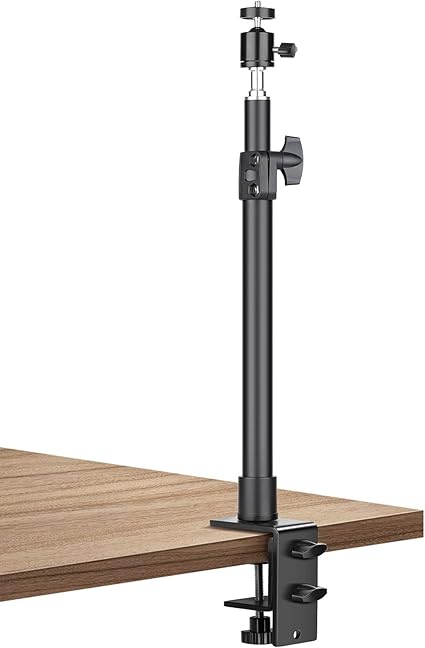 Amazon Tarion デスクライトスタンド 雲台付き カメラ アーム メタル製 高さ調整可 クリップスタンド スマホアームスタンド 撮影用ライトスタンド ウェッブカメラスタンド ボールヘッド付き クランプ式 カメラライト リングライト カメラ Webカメラ スマホ ストロボなど