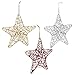 Juvale 24-Pack of Christmas Tree Decorations - Star Decorations, Christmas Ornaments, Festive Embellishments, Gold, Silver, and Red - 6 x 1 x 5.7 Inches