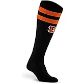 For Bare Feet NFL CINCINNATI BENGALS Cozy Feather Compression Varsity Stripe Team Color Large/Extra Large
