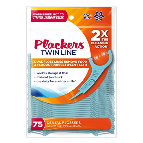 Plackers Twin Line Whitening Flosser, 75 count (Pack of 4)