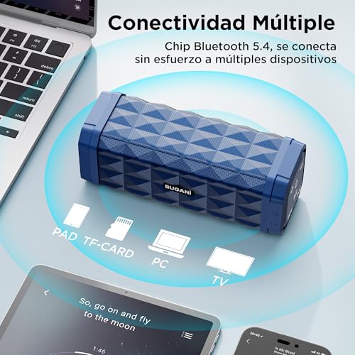 BUGANI Portable Bluetooth Speaker 5.4, Powerful Bluetooth Speaker 30W, Small Speakers, Dual Bass Speaker, 30H Playback, IPX5 Waterproof, TWS Pairing, for Outdoor, Parties