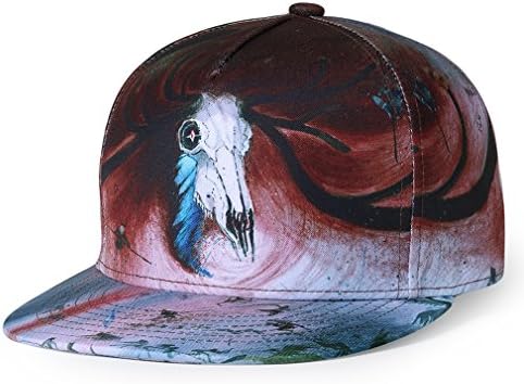 sissycos Unisex Snapback Hats Adjustable Flat Bill Baseball Caps Dancing Hip Hop Cap (Devil)