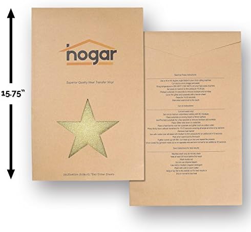 Glitter Heat Transfer Vinyl HTV Sheets - Bundle of 3 - Heat-Transfer or Iron on - Gold - for use with Siser, Silhouette, Cricut, Brother and More - 10x16in Shipped Flat