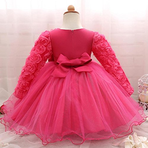 Feitong Flower Baby Girl Long Sleeved Tutu Princess Bridesmaid Pageant Gown Birthday Party Wedding Dress - Thumbnail 2