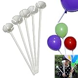 Dazzling Toys 72 Pcs Plastic White Balloon Sticks with Cup Party Decor