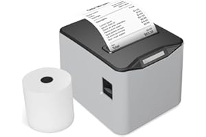 Bisofice Thermal Receipt Printer 80mm Desktop Direct Thermal Printing USB+LAN Connection High Speed with Auto Cutter Large Paper Bin Support ESC/POS for Shipping Business Restaurant