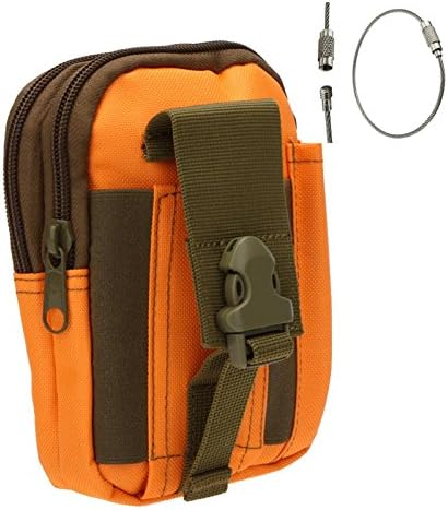 Multipurpose 10 Colors Tactical Molle Holster Pouch Belt Loops Waist Bag Fanny Pack Money Purese for Iphone 6s 5s 6 Plus + 1 Pcs Key Ring Rope (Orange)