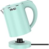 0.5L Small Portable Electric Kettles for Boiling Water, Stainless Steel Travel Kettle, Fast Boil Teapot, Boil-Dry Protection & Auto Shut-Off, Perfect For Traveling Cooking, Coffee, Tea, Eggs(Green)