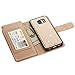 Galaxy S7 Edge Case, TabPow 10 Card Slot - [ID Slot] Wallet Folio PU Leather Case Cover with Detachable Magnetic Hard Case for Samsung Galaxy S7 Edge Case, Glitter Gold