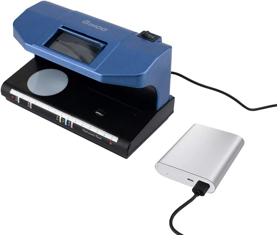 TIHOO Counterfeit Bill Detector with Magnetic and UV Detection, Money Marker Counterfeits Money Detector, Counterfeit Bill Money Detector Checker, Blue : Office Products