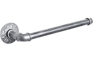 HouseAid Industrial Pipe Paper Towel Holder for Kitchen, Vintage Style Heavy Duty DIY Rustic Paper Towel Rack, Wall Mount, Antique Silver