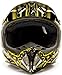 Adult Offroad Helmet Goggles Gloves Gear Combo DOT Motocross ATV Dirt Bike MX Black Yellow Splatter ( Small )