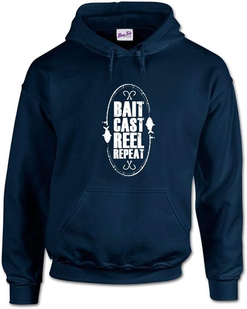 Fishing Hoodies Fishermen Gifts for Men Carp Clothing Bait CastNavyXL
