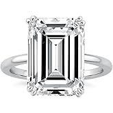 PAFIDDY 9.0 CT Luxury Emerald Cut Solitaire Engagement Ring, S925 Silver 5A Cubic Zirconia Promise Ring for Women