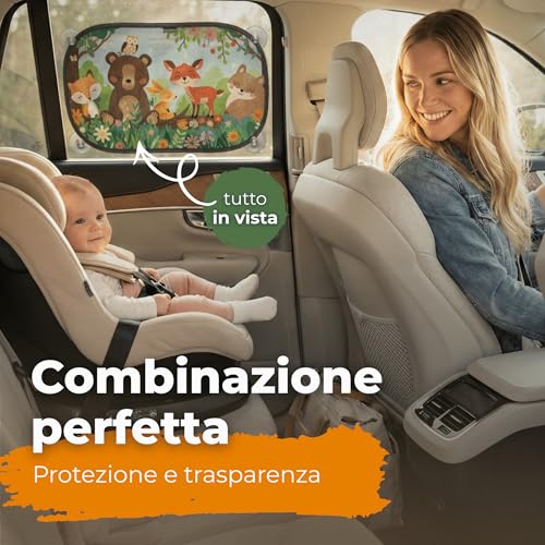 Caramaz Sun Protection for Children with UV Certificate, 2 Pieces 51 x 31 cm Wood