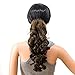 SWACC 12-Inch Curly Ponytail Extension, Synthetic Hair, Claw Clip, Medium Ash Brown