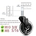8T8 Upgraded Chair Caster Wheels 3'', Quiet and Smooth Rolling,Heavy Duty Wheels with Threaded Stem 3/8''-16x1(Not Metric M10), Safe for Hardwood Tile Carpet Floors, Set of 5