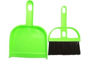 Keyboard Cleaning Brush Portable Dustpan and Broom Set Mini Multifunction Cleaning Tools Green Practical