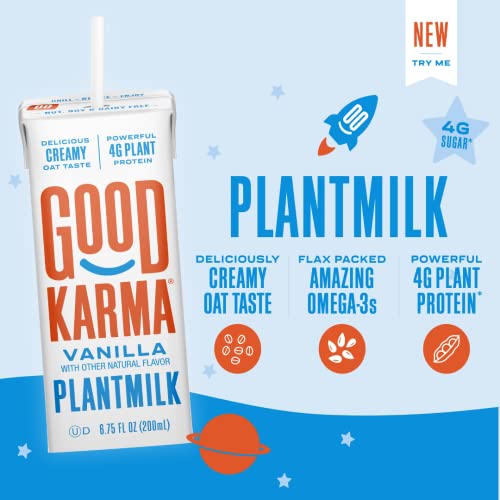 Good Karma Vanilla Oat Milk Plus Protein and Omega3s, 6.75 Ounce (Pack