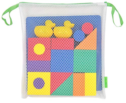 EWONDERWORLD Non-Toxic Floating Waterproof Foam Building Blocks Bathtub Toys for Children w/ Tote Bag: Non-Recycled Quality & Lead Free