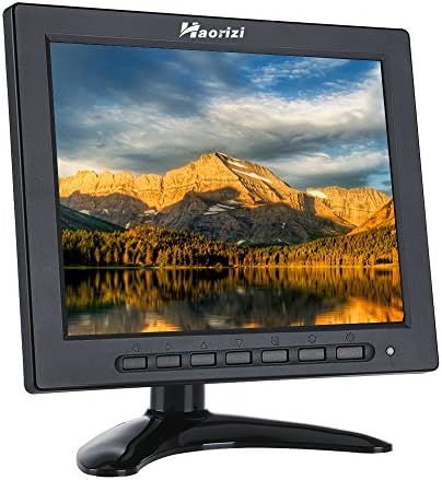 Haorizi 8 inch CCTV Monitor with Remote Control TFT LED Color Video Monitor Screen Security Surveillance Monitor AV/VGA/BNC/HDMI/USB Input Build-in Dual Speakers …