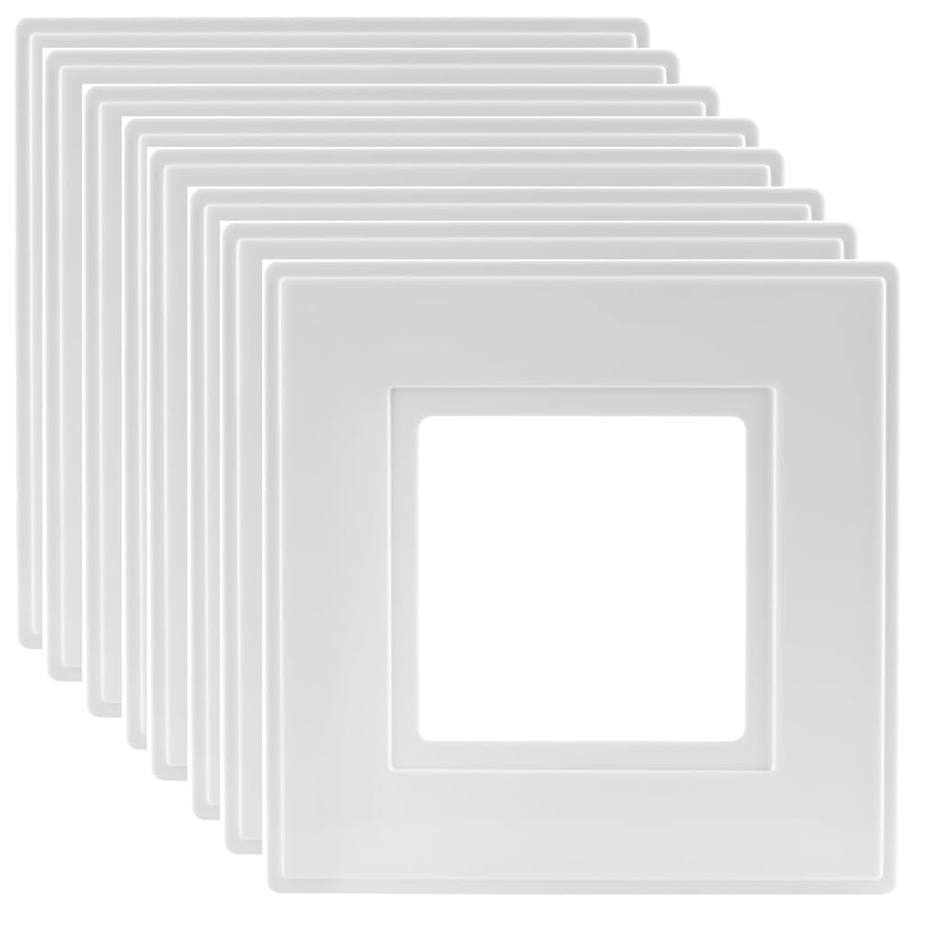 rhinocables Finger Plate Surround for Single Light Switch faceplate or Electrical Plug Socket White Plastic (8)
