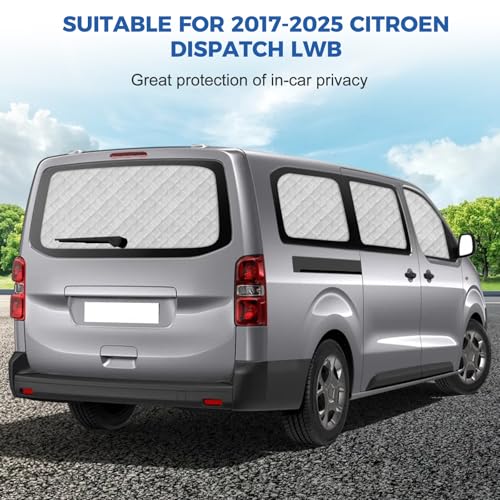 Opaltool 8 x Car Interior Sun Shades Suitable for 2017-2026 Citroen Dispatch, Folding Thermal Blinds Kit for Privacy and Thermal Regulation in Camper Vans