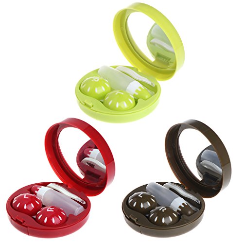 Sarora Mini Contact Lenses Box - Fruit Style Contact Lens Travel Kit Case with Mirror for Home and Travel (Kiwifruit) - Thumbnail 3