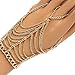 yueton 1pc Tassel Pink Copper Plated Women Hand Harness Bracelet Bangle Chain Link Finger Ring Bracelet