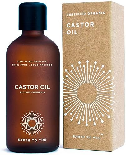 Castor Oil Organic USDA Certified, 100% Pure, Cold Pressed, Unrefined, Vegan, Non-GMO, Natural Treatment for Hair Growth, Eyelashes, Moisturizer for Face, Skin, Premium Oil 100ml by Earth To You
